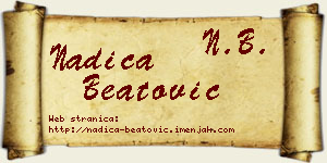 Nadica Beatović vizit kartica
